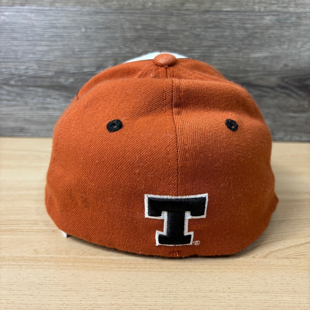 Texas Longhorns Hat Cap Fitted Small White Orange Football Zephyr - Picture 5 of 9